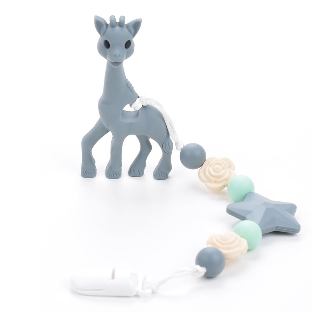 Giraffe Baby Pacifier Teething Clip